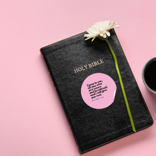 Gospel-Zitate, Bibelvers-Sticker Komm zu mir #3 Runder Aufkleber