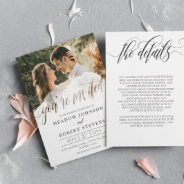 Gossamer Overlay Foto Informal 2 bei 1 Hochzeit Einladung