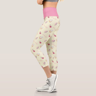 Gossil Girl Lipstick & Parfüm Muster Capri Leggings