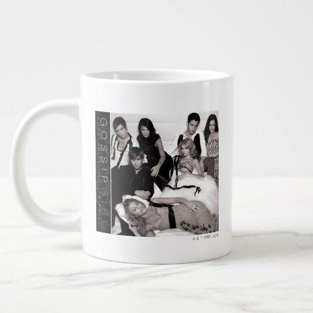 Gossip Girl Black and White Group Graphic Jumbo-Tasse (Links)