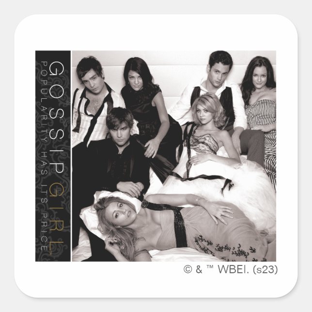 Gossip Girl Black and White Group Graphic Quadratischer Aufkleber (Vorderseite)