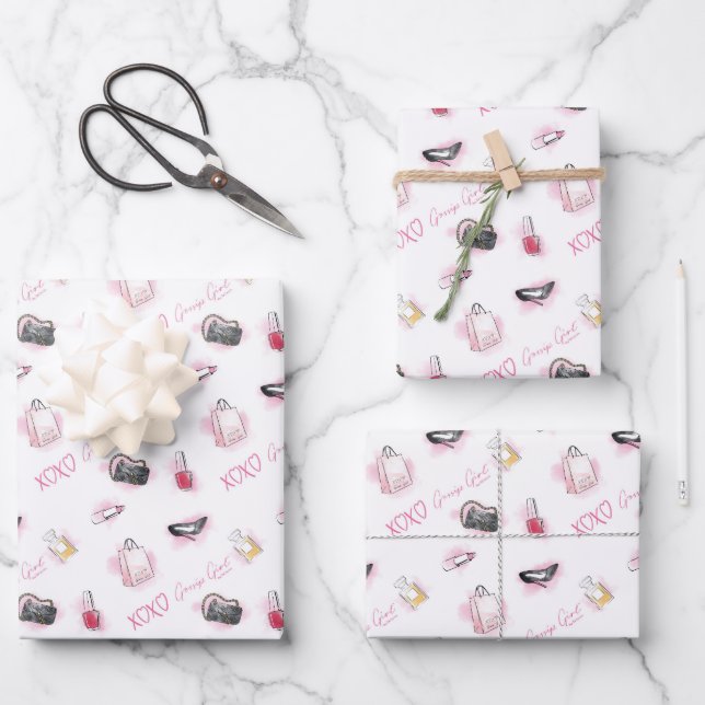 Gossip Girl Makeup Muster Geschenkpapier Set (Vorderseite)
