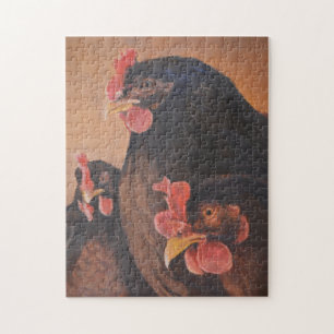 Gossip Girls Chickens Hens Art Puzzle