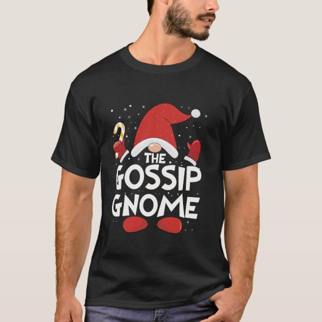 Gossip Gnome Xmas Group Christmas Matching Family  T-Shirt (Vorderseite)
