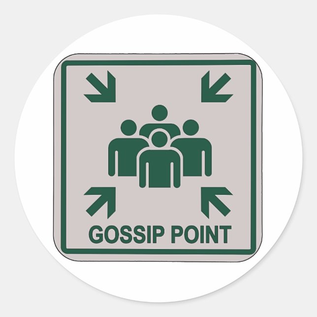 Gossip Point Sign Runder Aufkleber (Vorderseite)