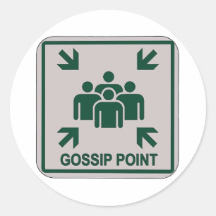 Gossip Point Sign Runder Aufkleber