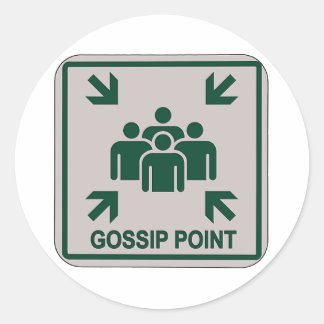 Gossip Point Sign Runder Aufkleber