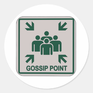 Gossip Point Sign Runder Aufkleber