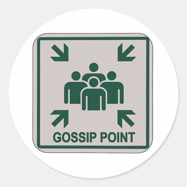Gossip Point Sign Runder Aufkleber (Vorderseite)