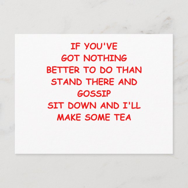 GOSSIP POSTKARTE (Vorderseite)