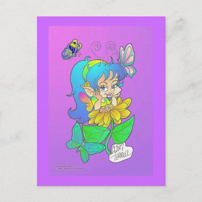 Gossiping Fairy Postcard Postkarte (Vorderseite)