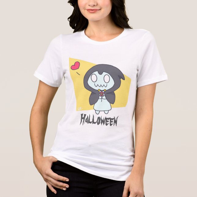 Gost girl Halloween T-shirt Tri-Blend Shirt (Vorderseite)
