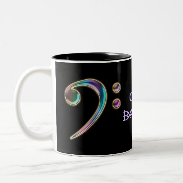 Got Baß? ~ Bassschlüssel-Musik-Tasse Zweifarbige Tasse (Links)