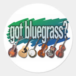 "Got Bluegrass? " Runder Aufkleber