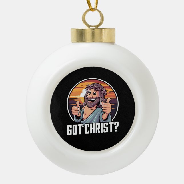 Got Buddy a Christi Weihnachten Jesus Religiös Keramik Kugel-Ornament (Vorderseite)