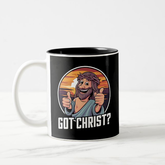 Got Buddy a Christi Weihnachten Jesus Religiös Zweifarbige Tasse (Links)