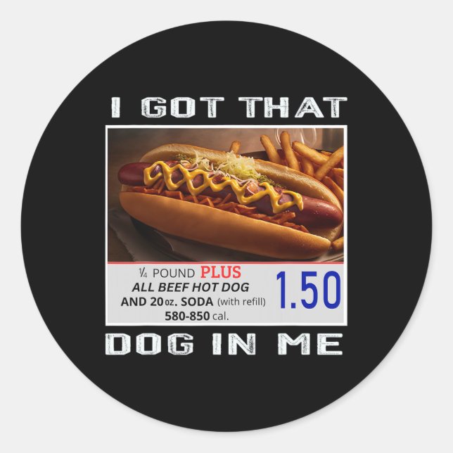 Got, dass Hund in mir Funny Hotdogs Combo 4. Juli Runder Aufkleber (Vorderseite)