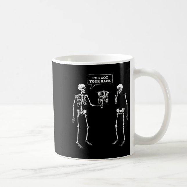 Got deinen Rücken _ Funny Skeleton Puff Kaffeetasse (Rechts)