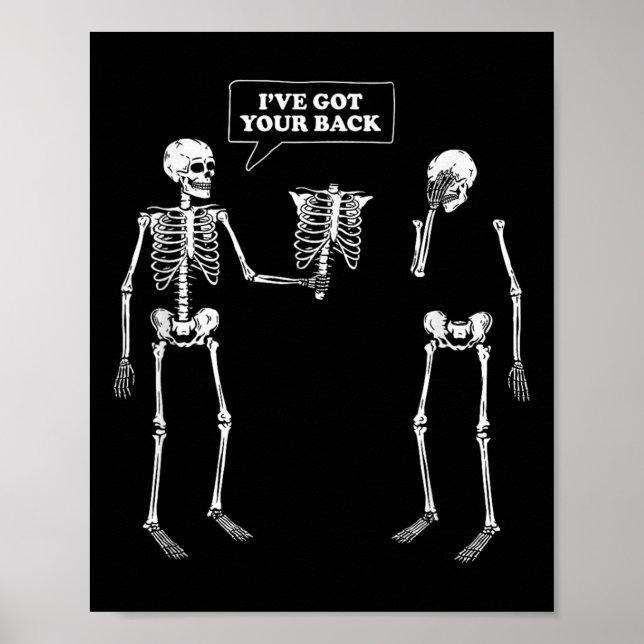 Got deinen Rücken _ Funny Skeleton Puff Poster (Vorne)