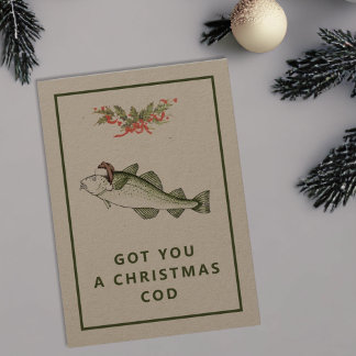 Got dir eine Weihnachtsfisch Funny Fishing Flasche Feiertagskarte
