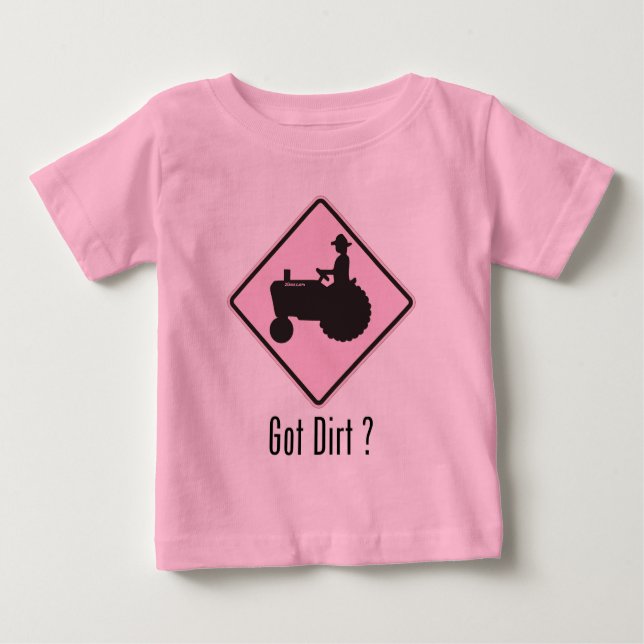 Got Dirt Traktor Lt. Pink Baby T-shirt (Vorderseite)