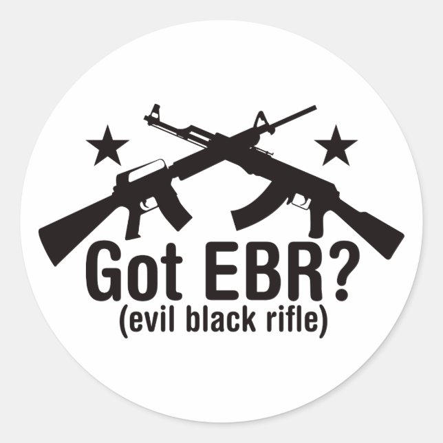 Got EBR? AR15 und AK47 Runder Aufkleber (Vorderseite)