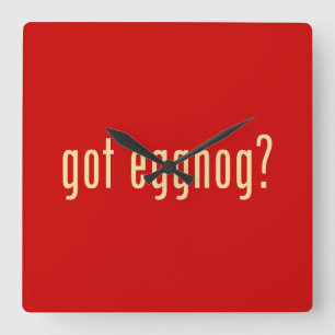 got eggnog? quadratische wanduhr