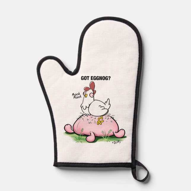 Got Eggnog von Jeff Willis Art Ofenhandschuh (Vorderseite)
