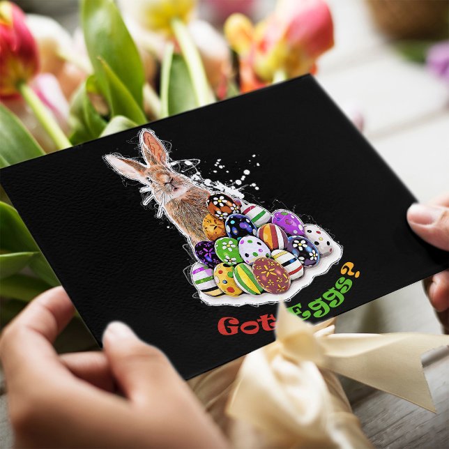 Got Eier? Funny Oaster Bunny Eggs Postkarte (Got Eggs? Funny Easter Bunny Eggs. Postcard)