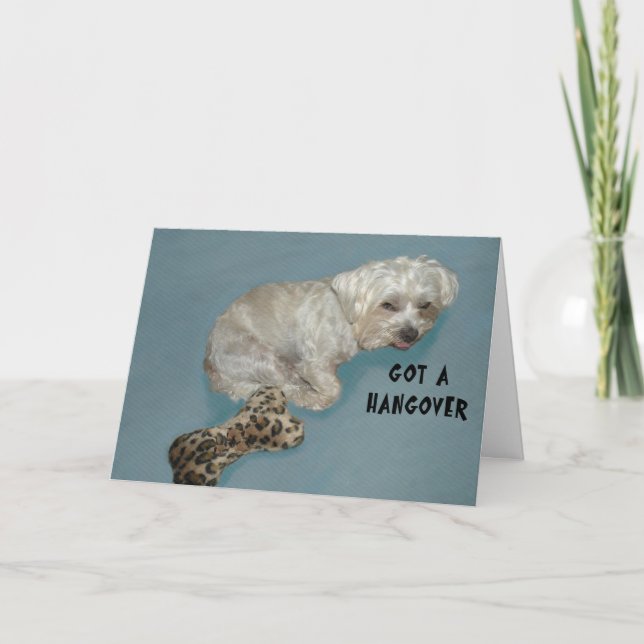 Got eines Hangover Card White Dog Karte (Vorderseite)