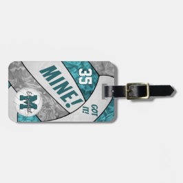 Got es! Mädchen aquamarin, graue, weiße Volleyball Gepäckanhänger