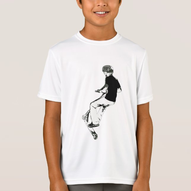 Got etwas Luft! - Stunt Scooter Trick T-Shirt (Vorderseite)