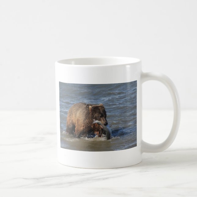 Got Fische? Alaska-Braunbärgeschenke Kaffeetasse (Rechts)