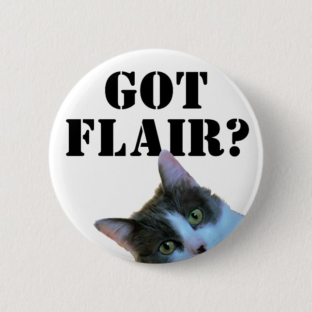 Got Flair? Mit dem Spähen der Katze Button (Vorderseite)
