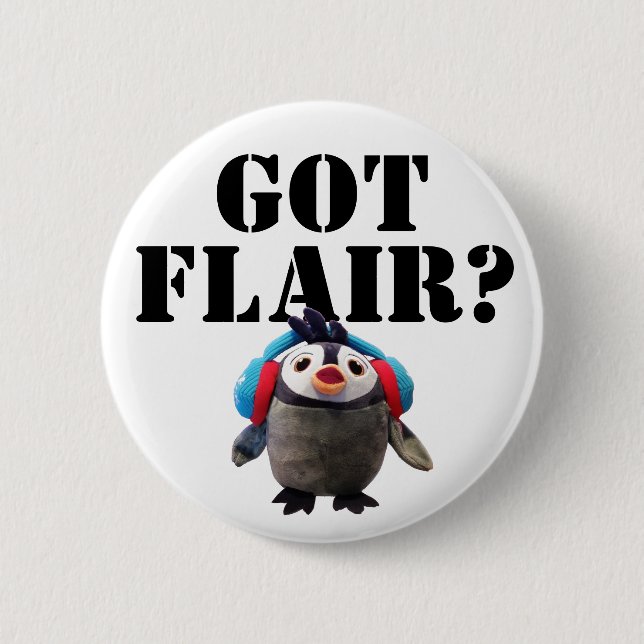 GOT FLAIR ? Niedlicher Pinguin Button (Vorderseite)