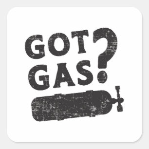 Got Gas Scuba Diver Ozean Tiefseewasser Quadratischer Aufkleber