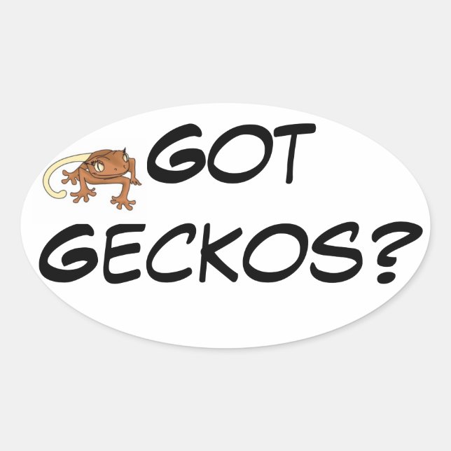 Got Geckos mit Gecko-Bild Ovaler Aufkleber (Vorderseite)