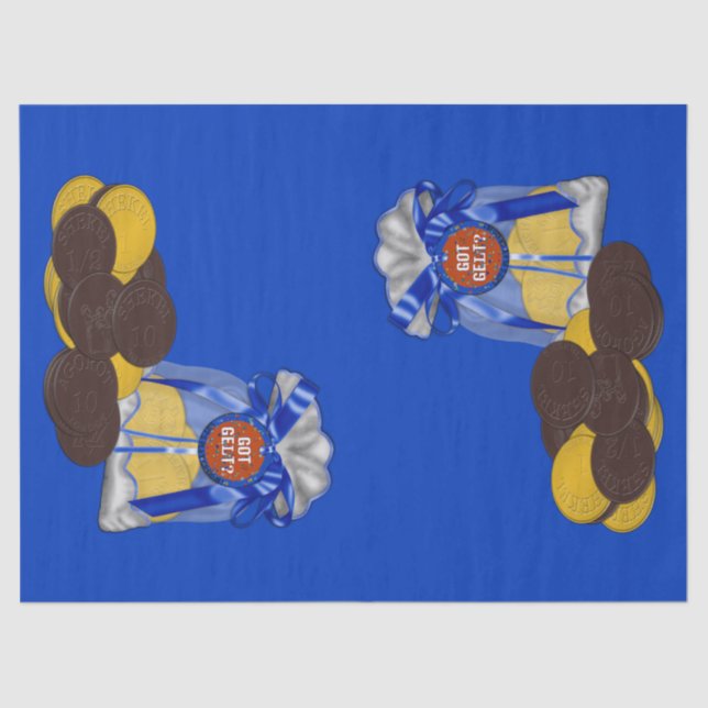 Got-Gelt-Schokolade-Coin-Grouping Seidenpapier (Vorderseite)