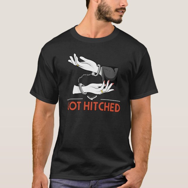 Got Hitched Wedding Couples Bride and Groom T-Shirt (Vorderseite)