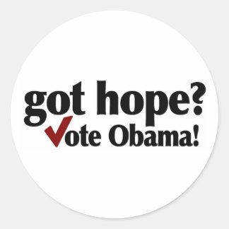 Got Hope Vote Obama Runder Aufkleber