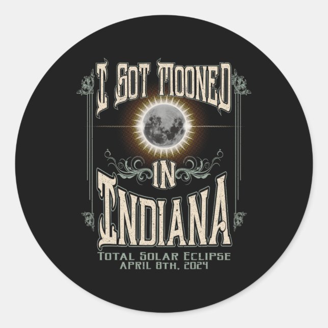 Got in Indiana Total Solar Eclipse 2024 Runder Aufkleber (Vorderseite)