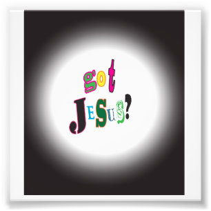 Got Jesus Black Oval Abstrakt Fotodruck