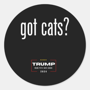 Got Katzen, die die Hunde essen - Trump macht Tier Runder Aufkleber