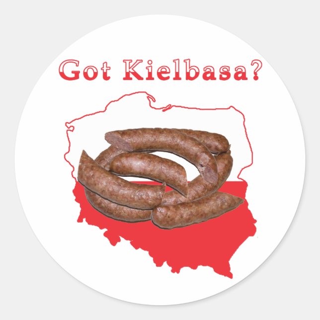 Got Kielbasa polnische Karte Runder Aufkleber (Vorderseite)