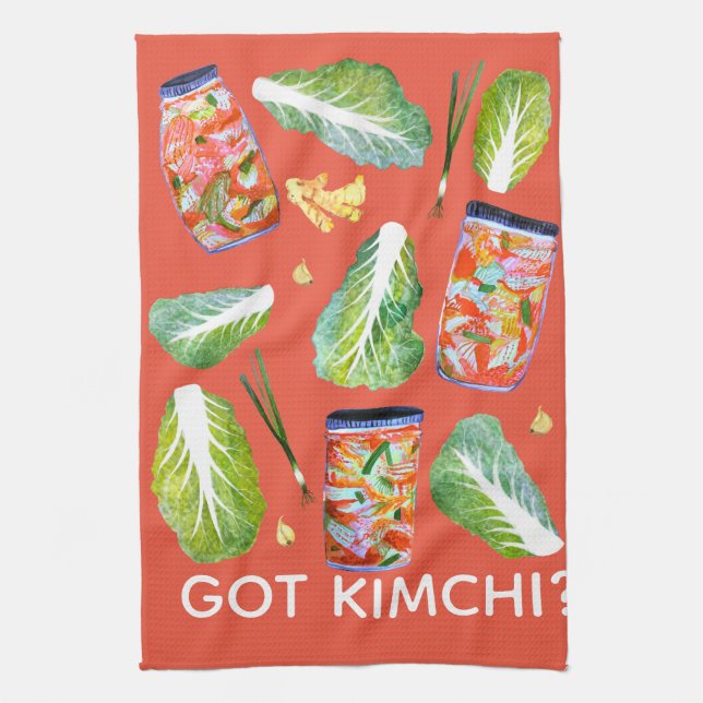 GOT Kimchi? Geruchliche Zutaten Wasserfarbspass Geschirrtuch (Vertikal)