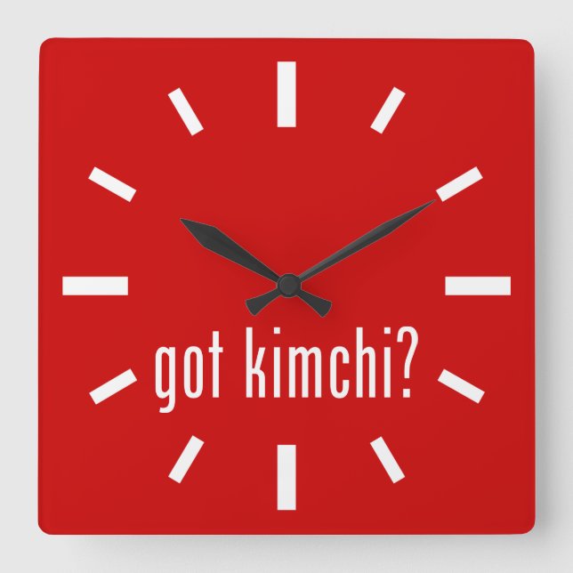 got Kimchi? Quadratische Wanduhr (Vorderseite)