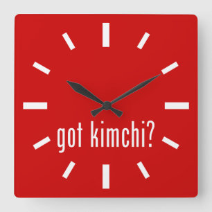 got Kimchi? Quadratische Wanduhr