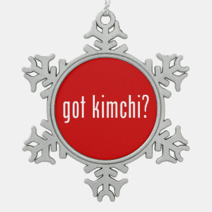 got Kimchi? Schneeflocken Zinn-Ornament