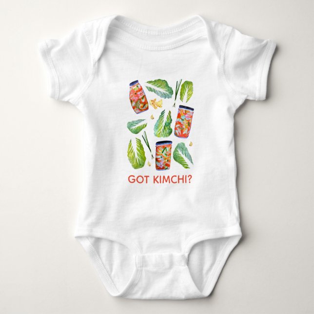 GOT Kimchi? Spicy Fun Watercolor Baby Strampler (Vorderseite)