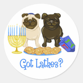 Got Latkes? Hanukkah Mops Stickers
